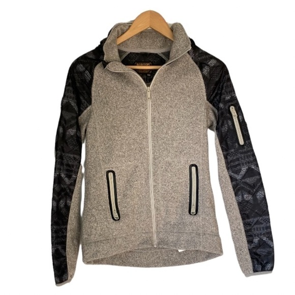 burton Dryride Pierce Fleece with Zip away Hood Womens Size XS Mid Layer - Picture 2 of 8